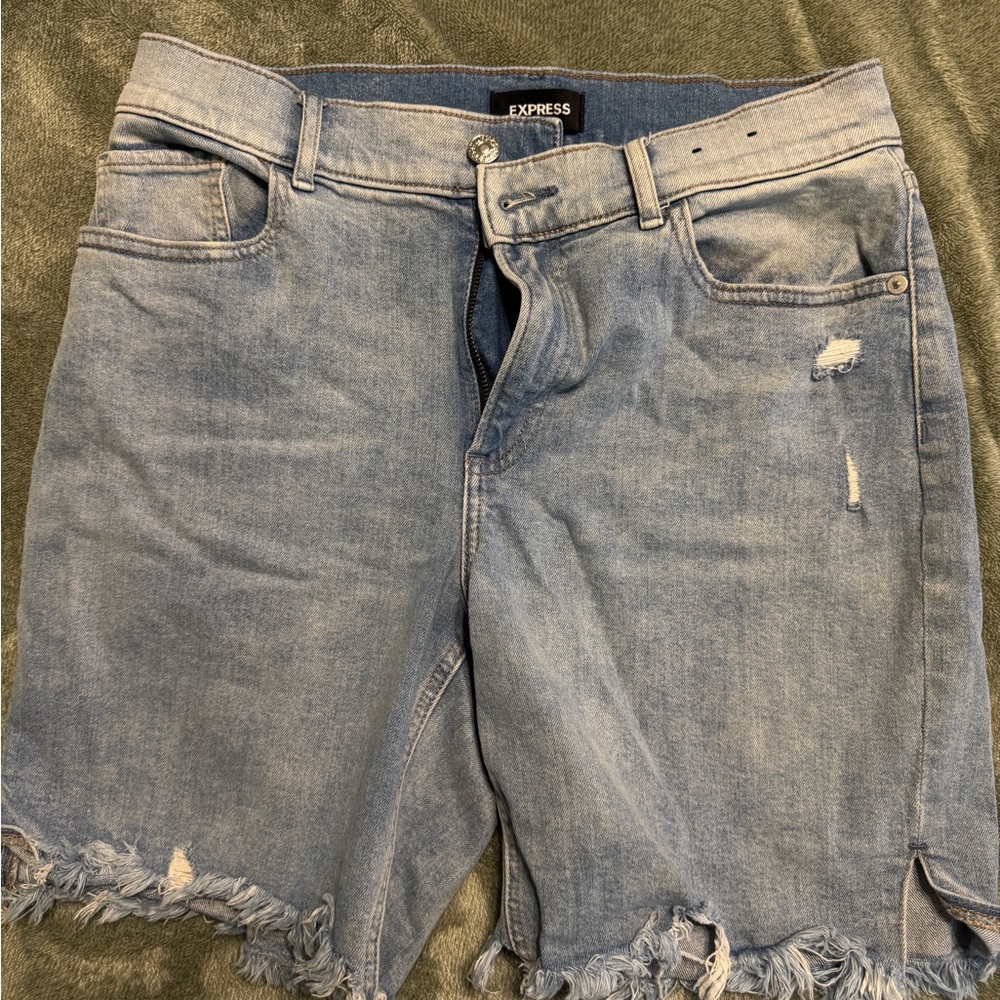 Express Blue Bermuda Denim Shorts